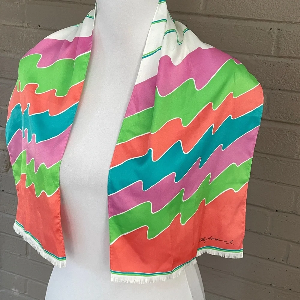 Vintage  60’s -70’s  Cathy Hardwick  Modern Print Scarf